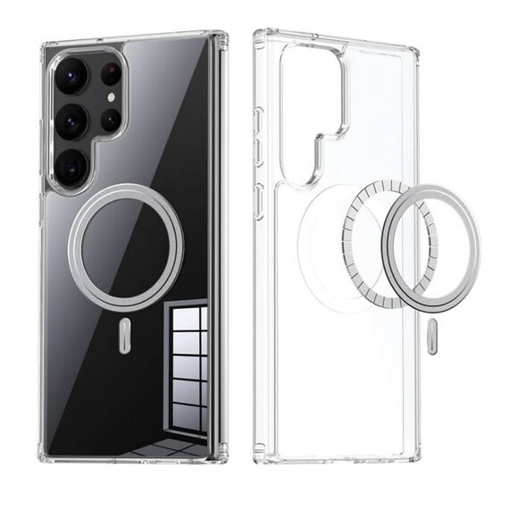 Magnetic Case for Galaxy S23 Ultra - Crystal Clear Case - Picture 1 of 7